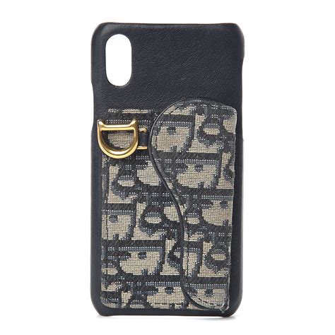 saddle dior oblique iphone x case|CHRISTIAN DIOR Oblique Calfskin Saddle iPhone X Case.